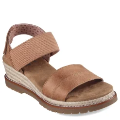 Wedges*Skechers Women's , BOBS Desert Chill - City Scapes Sandal Chestnut