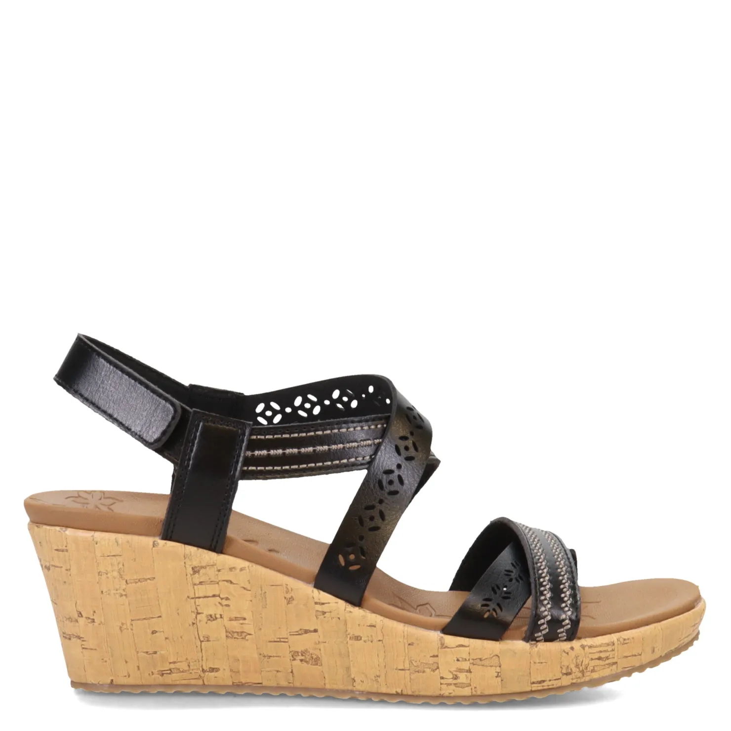 Wedges*Skechers Women's Cali, Beverlee - Delicate Glow Sandal Black