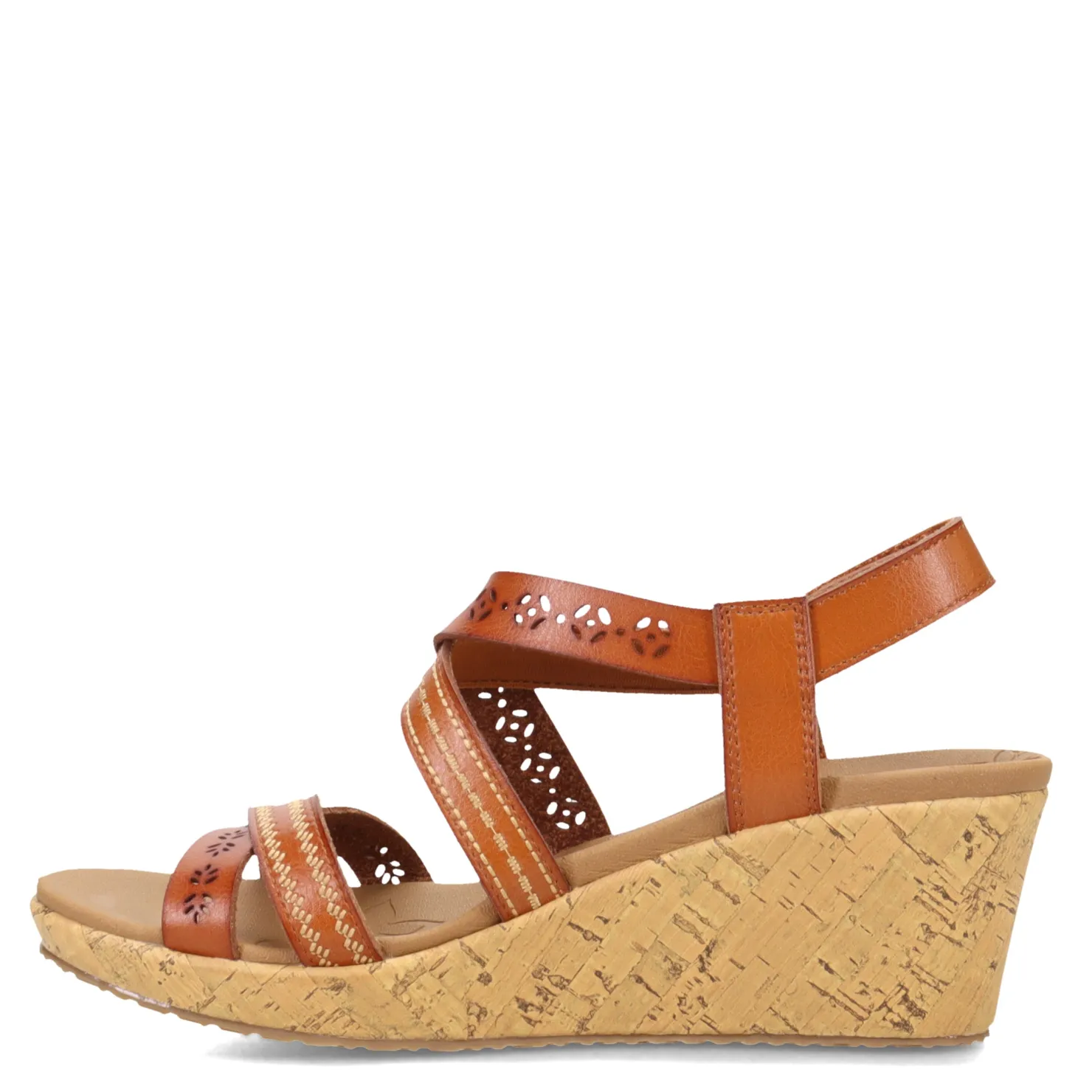 Wedges*Skechers Women's Cali, Beverlee - Delicate Glow Sandal Luggage