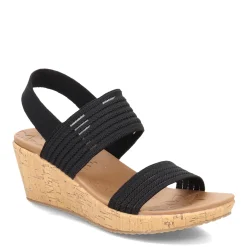Wedges*Skechers Women's Cali, Beverlee - Sheer Luck Sandal Black