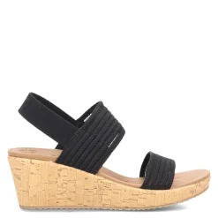 Wedges*Skechers Women's Cali, Beverlee - Sheer Luck Sandal Black