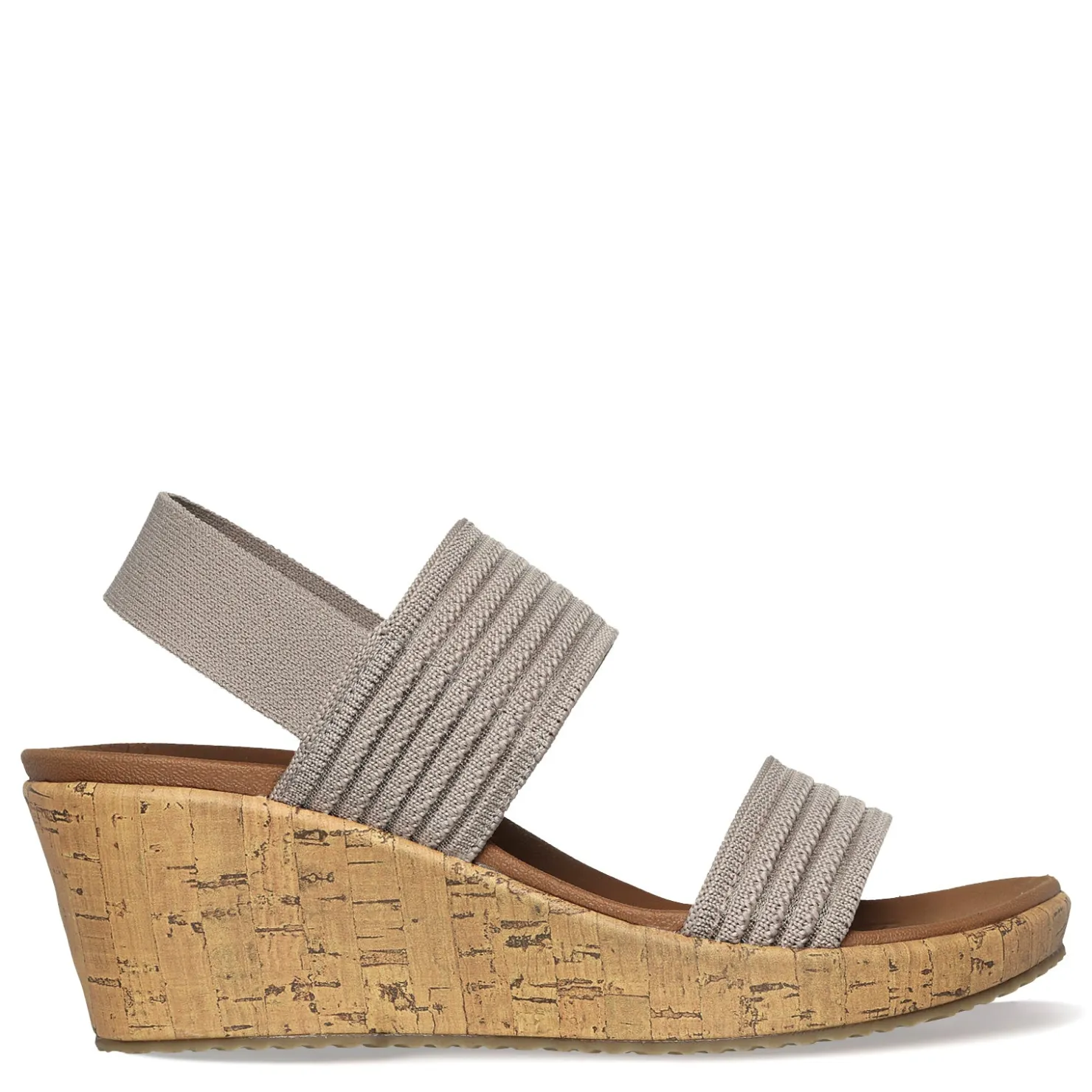 Wedges*Skechers Women's Cali, Beverlee - Sheer Luck Sandal Taupe