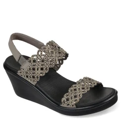 Wedges*Skechers Women's Cali, Rumble On - Sassy Dayz Sandal Taupe