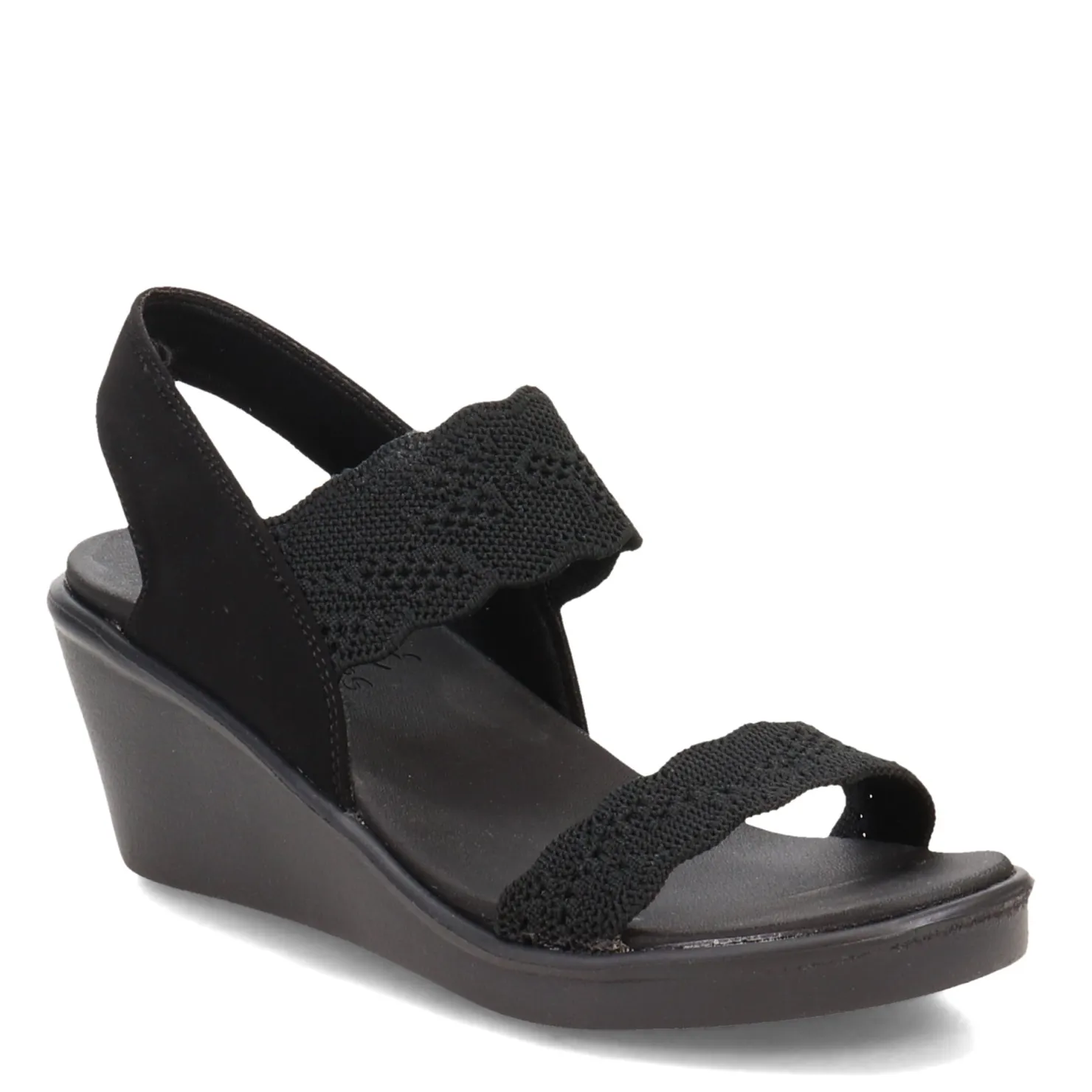 Wedges*Skechers Women's Cali, Rumble On - New Crush Sandal Black