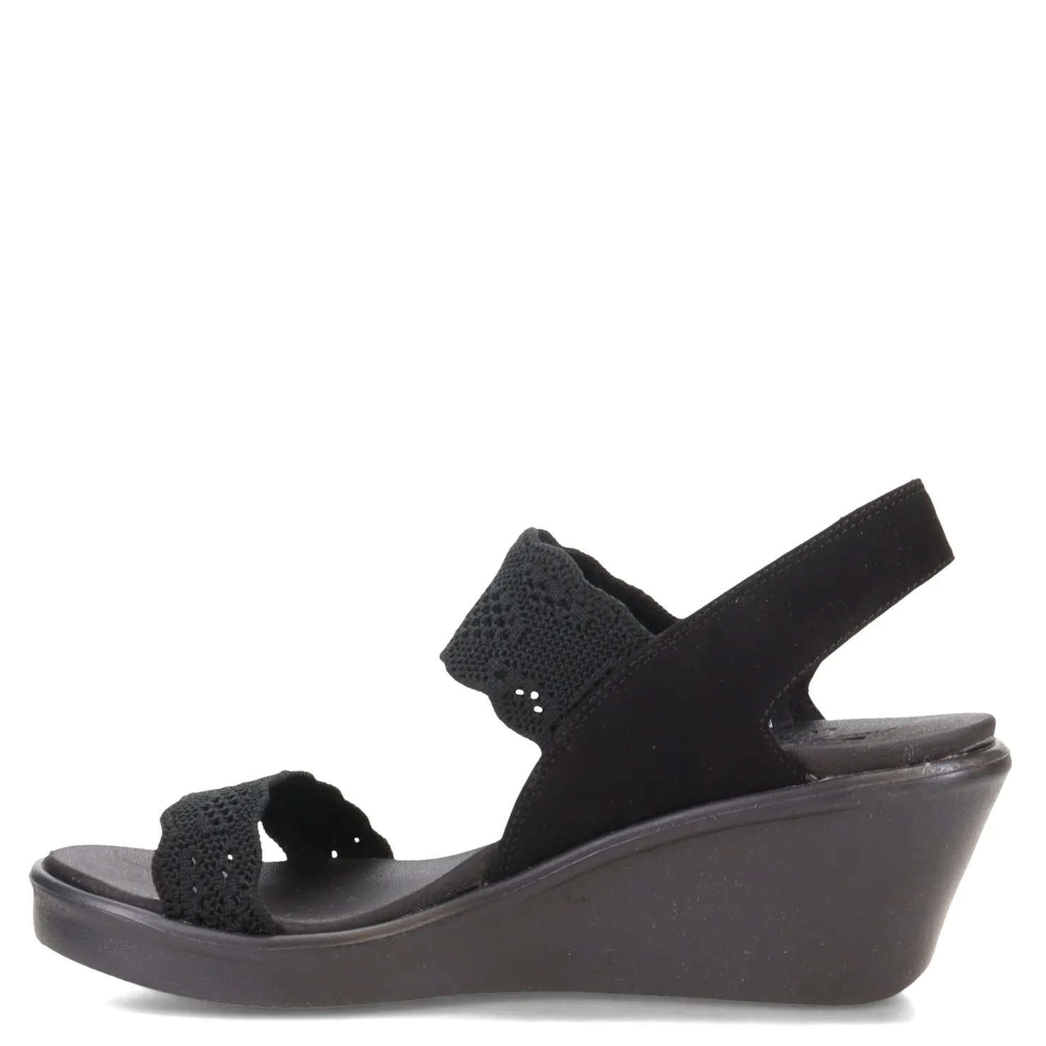 Wedges*Skechers Women's Cali, Rumble On - New Crush Sandal Black