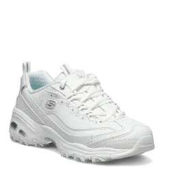 Walking*Skechers Women's , D'Lites - Fresh Start Sneaker - Wide Width White/Mesh/Silver
