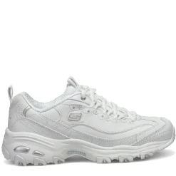Walking*Skechers Women's , D'Lites - Fresh Start Sneaker White Silver