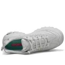 Walking*Skechers Women's , D'Lites - Fresh Start Sneaker White Silver