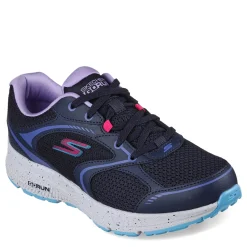 Running*Skechers Women's , GO RUN Consistent - Vivid Horizon Running Shoe - Wide Width Navy/Lavender