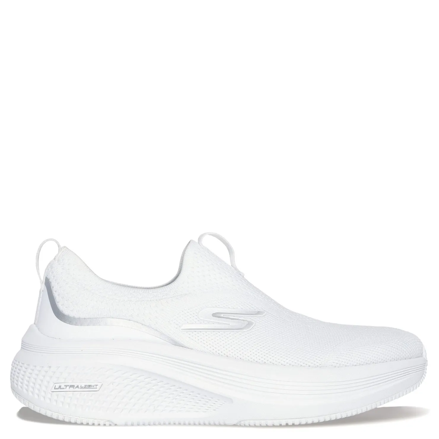 Running*Skechers Women's , GO RUN Elevate - Cadena Running Shoe White Silver