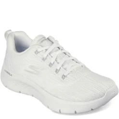 Walking*Skechers Women's , GO WALK FLEX - Striking Look Walking Shoe White/Silver