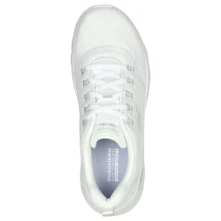 Walking*Skechers Women's , GO WALK FLEX - Striking Look Walking Shoe White/Silver