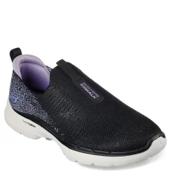 Walking*Skechers Women's , GOwalk 6 - Glimmering Slip-On Black/Lavender
