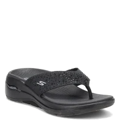 Flip Flops*Skechers Women's , GOwalk Arch Fit - Dazzle Sandal Black