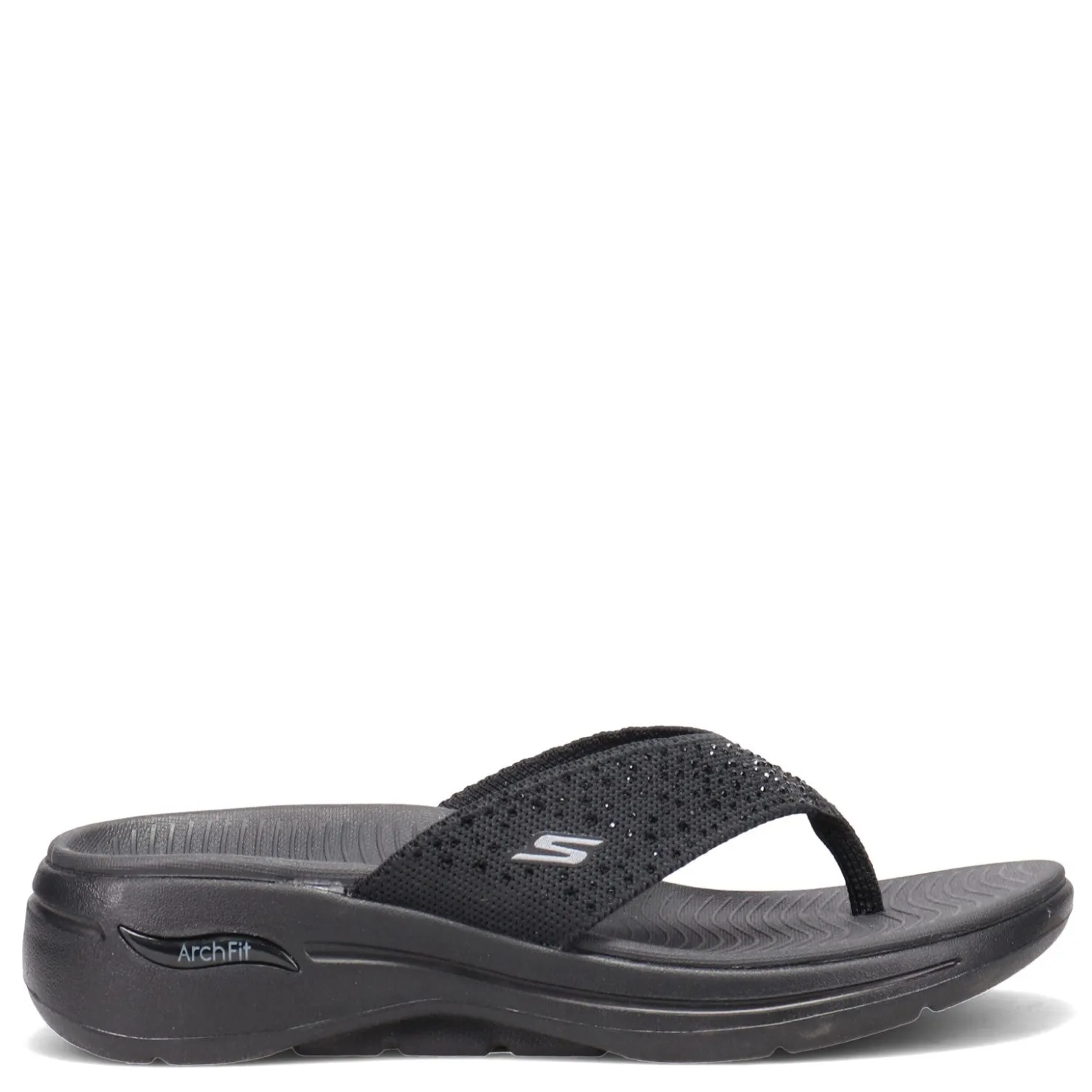 Flip Flops*Skechers Women's , GOwalk Arch Fit - Dazzle Sandal Black