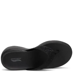 Flip Flops*Skechers Women's , GOwalk Arch Fit - Dazzle Sandal Black