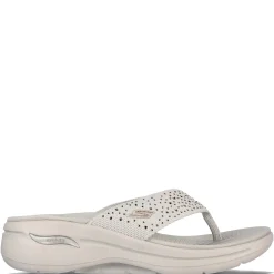 Flip Flops*Skechers Women's , GOwalk Arch Fit - Dazzle Sandal Beige