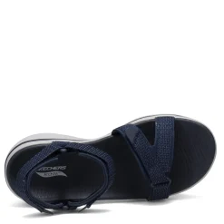 Wedges*Skechers Women's , GOwalk Arch Fit - Cruise Around Sandal - Wide Width Navy