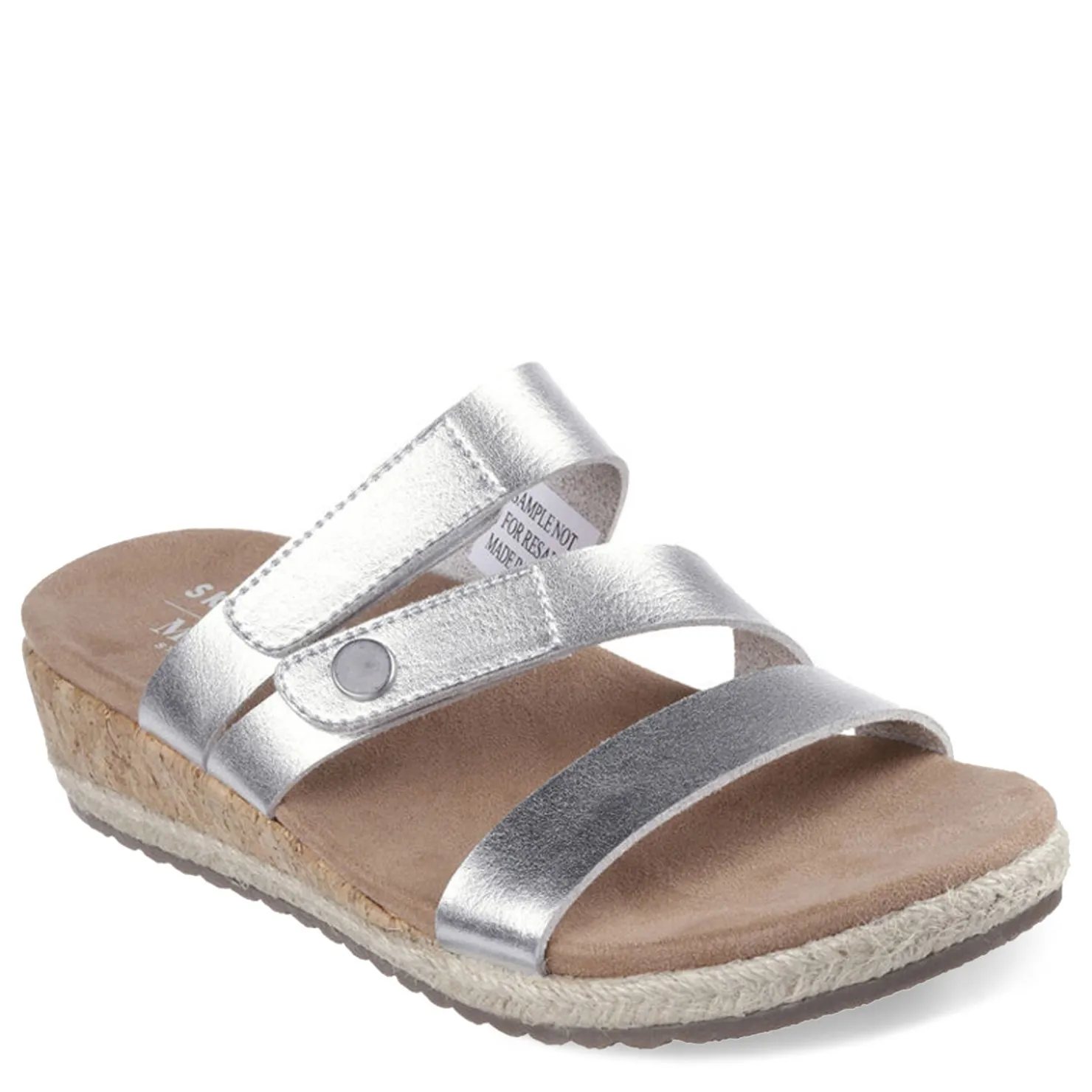 Wedges*Skechers Women's , Martha Stewart: Breezie - Shiny Luster Sandal Silver