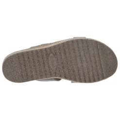 Wedges*Skechers Women's , Martha Stewart: Breezie - Shiny Luster Sandal Silver
