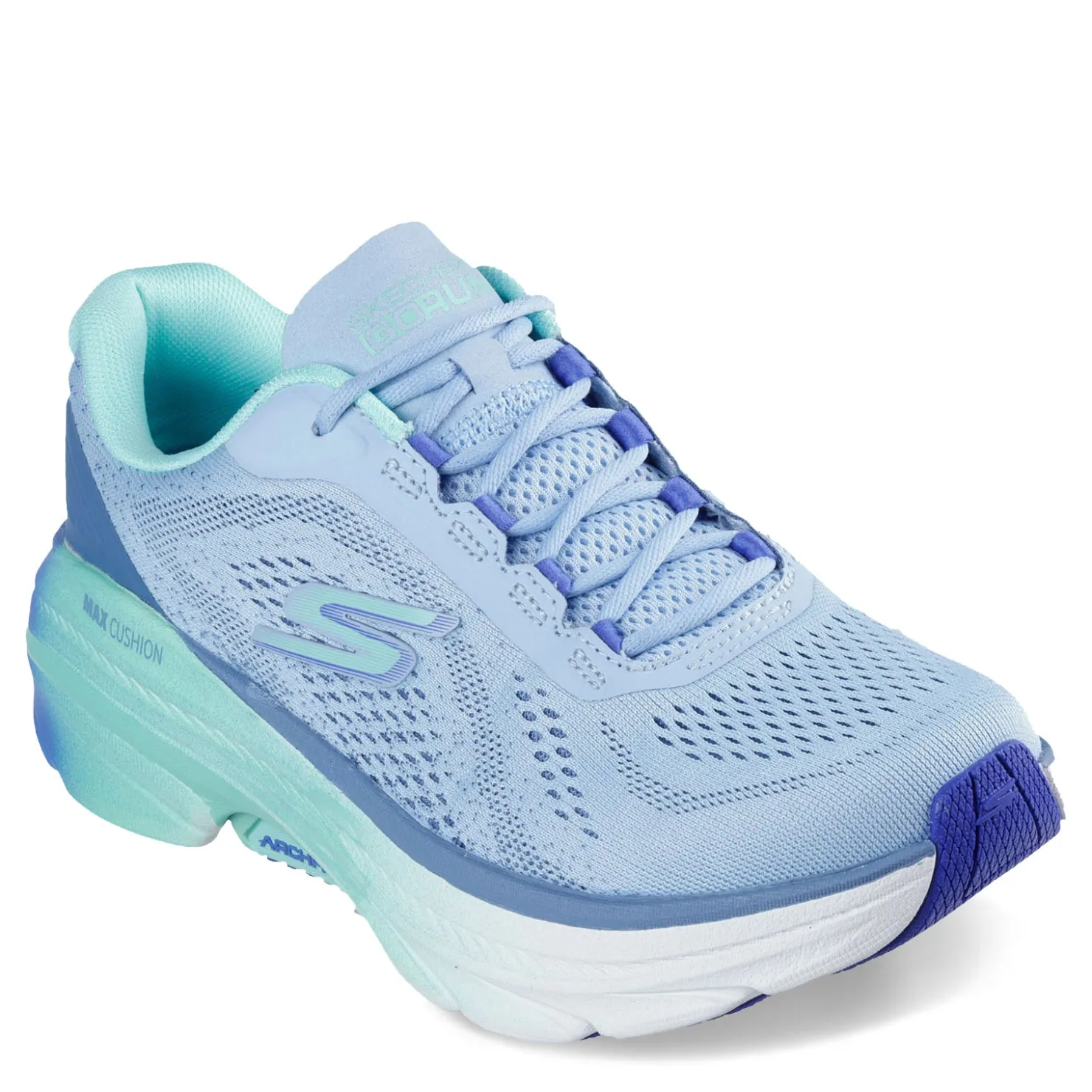Running*Skechers Women's , Max Cushioning Arch Fit 2.0 - Alcona Sneaker Light Blue/Blue