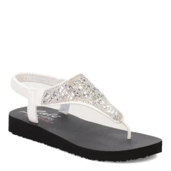 Flip Flops*Skechers Women's , Meditation - Sweet Rock Sandal White