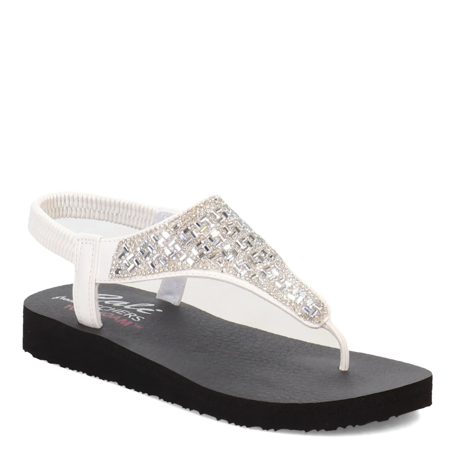 Flip Flops*Skechers Women's , Meditation - Sweet Rock Sandal White
