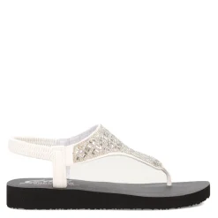 Flip Flops*Skechers Women's , Meditation - Sweet Rock Sandal White