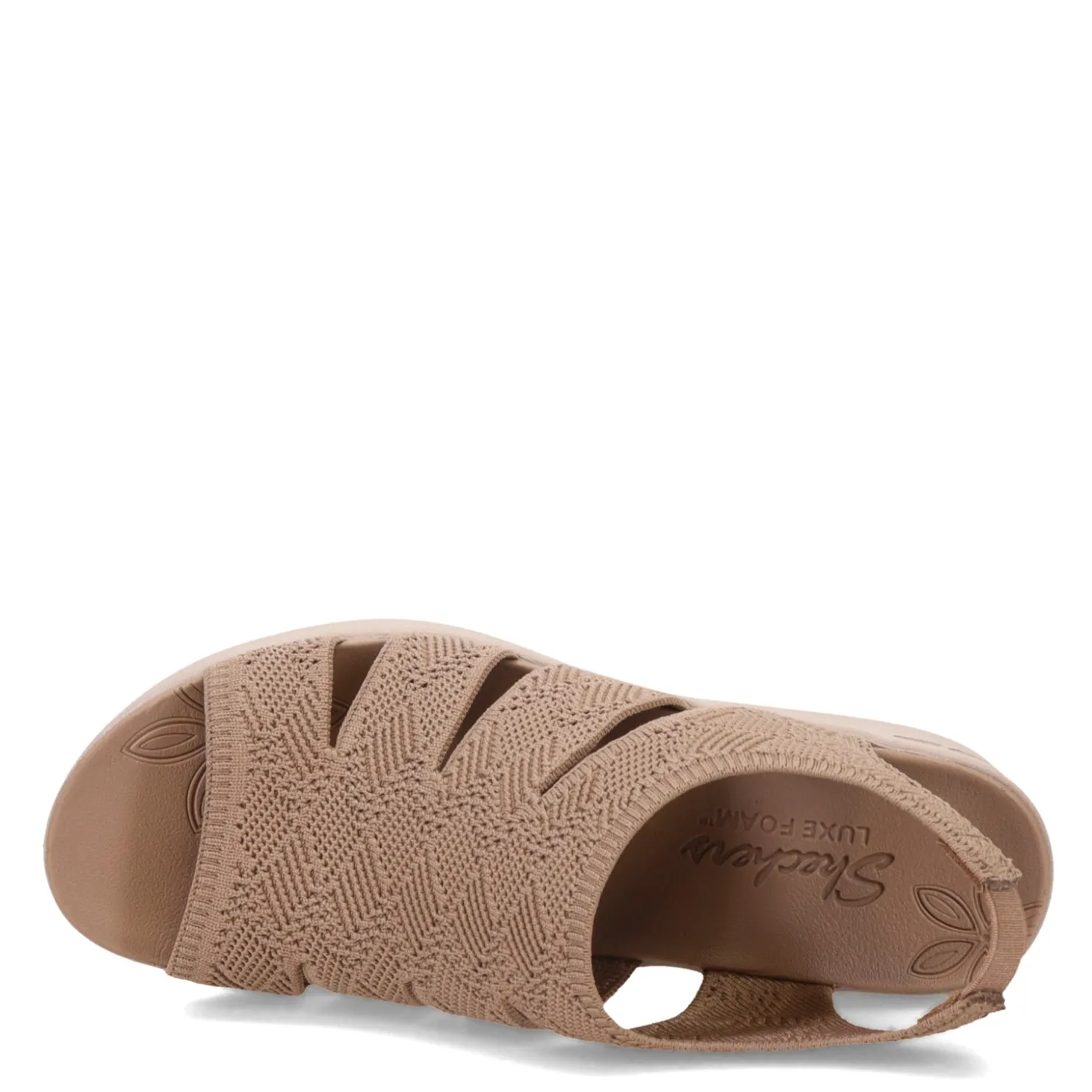 Wedges*Skechers Women's , Pier Lite - Crochet Sandal Mocha
