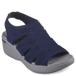 Wedges*Skechers Women's , Pier Lite - Crochet Sandal Navy