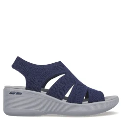 Wedges*Skechers Women's , Pier Lite - Crochet Sandal Navy