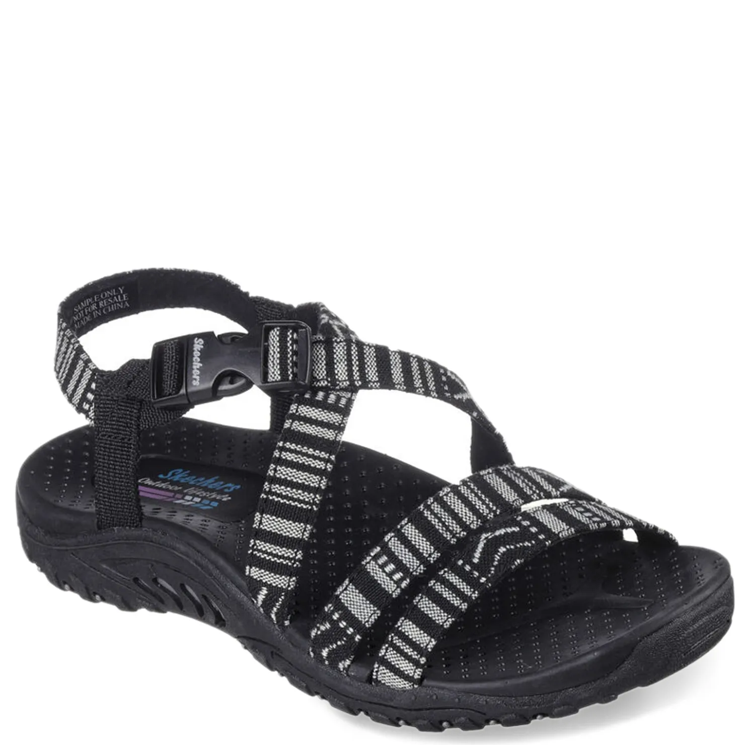 Outdoor & Hiking*Skechers Women's , Reggae - Trail On By Sandal Black/White