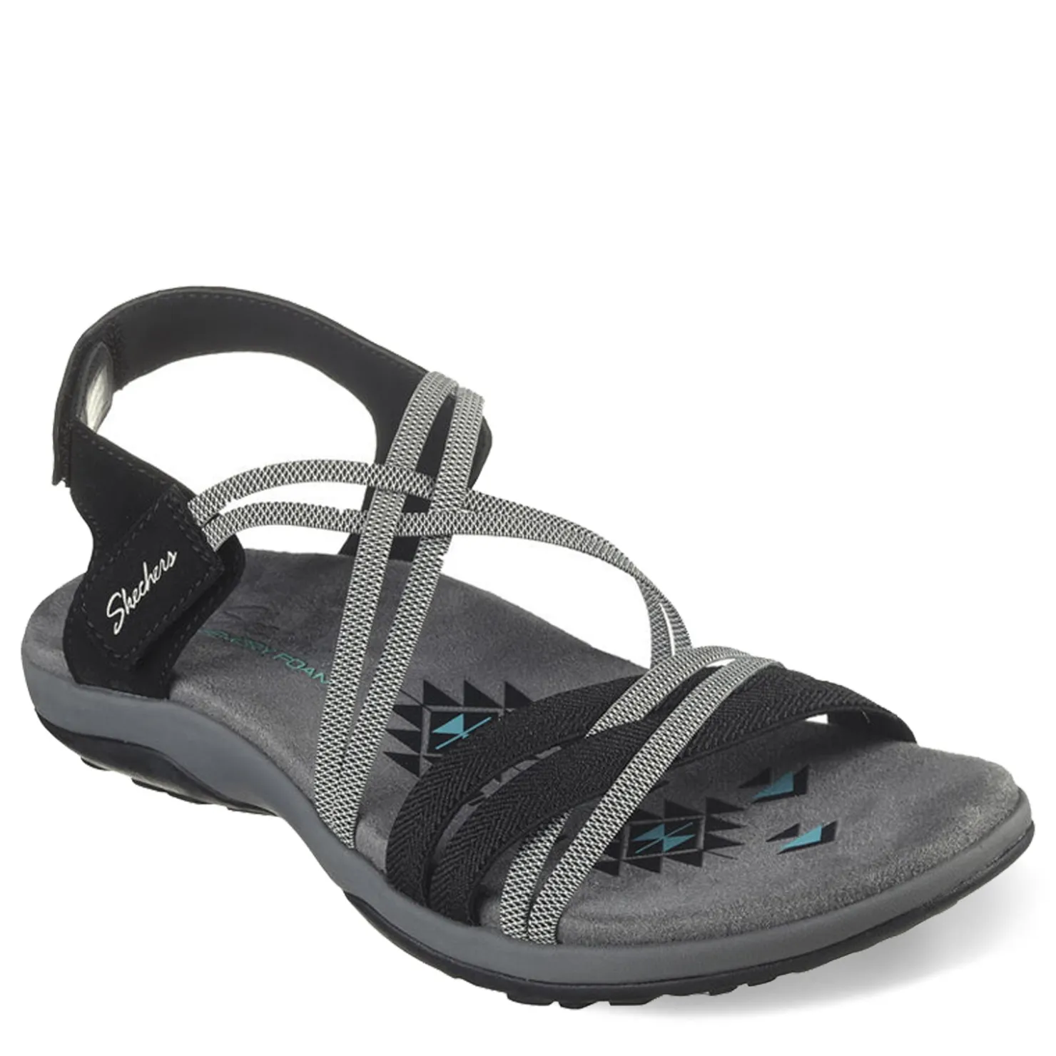 Women's , Reggae Slim - Takes Two Sandal - Wide Width|Skechers Outlet