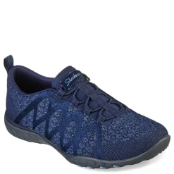 Walking*Skechers Women's , Relaxed Fit: Breathe-Easy - Infi-Knity Sneaker - Wide Width Navy