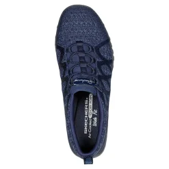 Walking*Skechers Women's , Relaxed Fit: Breathe-Easy - Infi-Knity Sneaker - Wide Width Navy