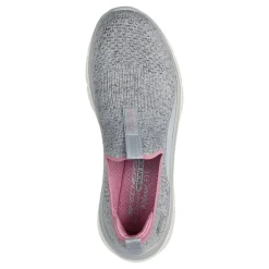 Walking*Skechers Women's , Relaxed Fit: D'Lux Walker 2.0 - Bold State Sneaker Grey Pink