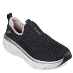 Walking*Skechers Women's , Relaxed Fit: D'Lux Walker 2.0 - Sparkle Forever Sneaker Black Rose Gold