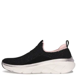 Walking*Skechers Women's , Relaxed Fit: D'Lux Walker 2.0 - Sparkle Forever Sneaker Black Rose Gold