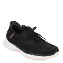 Walking*Skechers Women's , Slip-ins: GO WALK 6 - Lovely Day Sneaker Black Hot Pink