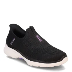 Walking*Skechers Women's , Slip-ins: GO WALK 6 - Fabulous View Sneaker Black/Lavender