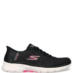 Walking*Skechers Women's , Slip-ins: GO WALK 6 - Vivid Idea Walking Shoe Black Pink