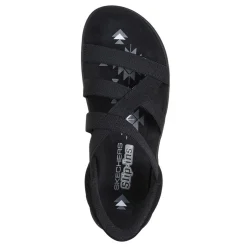 Outdoor & Hiking*Skechers Women's , Slip-ins: Reggae Slim - Stretch Flex Sandal Black/Black