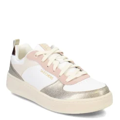 Fashion & Street*Skechers Women's , Sport Court 92-Sheer Shine Sneaker White/Pink
