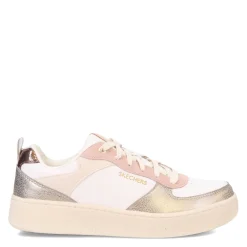 Fashion & Street*Skechers Women's , Sport Court 92-Sheer Shine Sneaker White/Pink