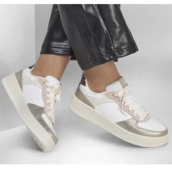 Fashion & Street*Skechers Women's , Sport Court 92-Sheer Shine Sneaker White/Pink