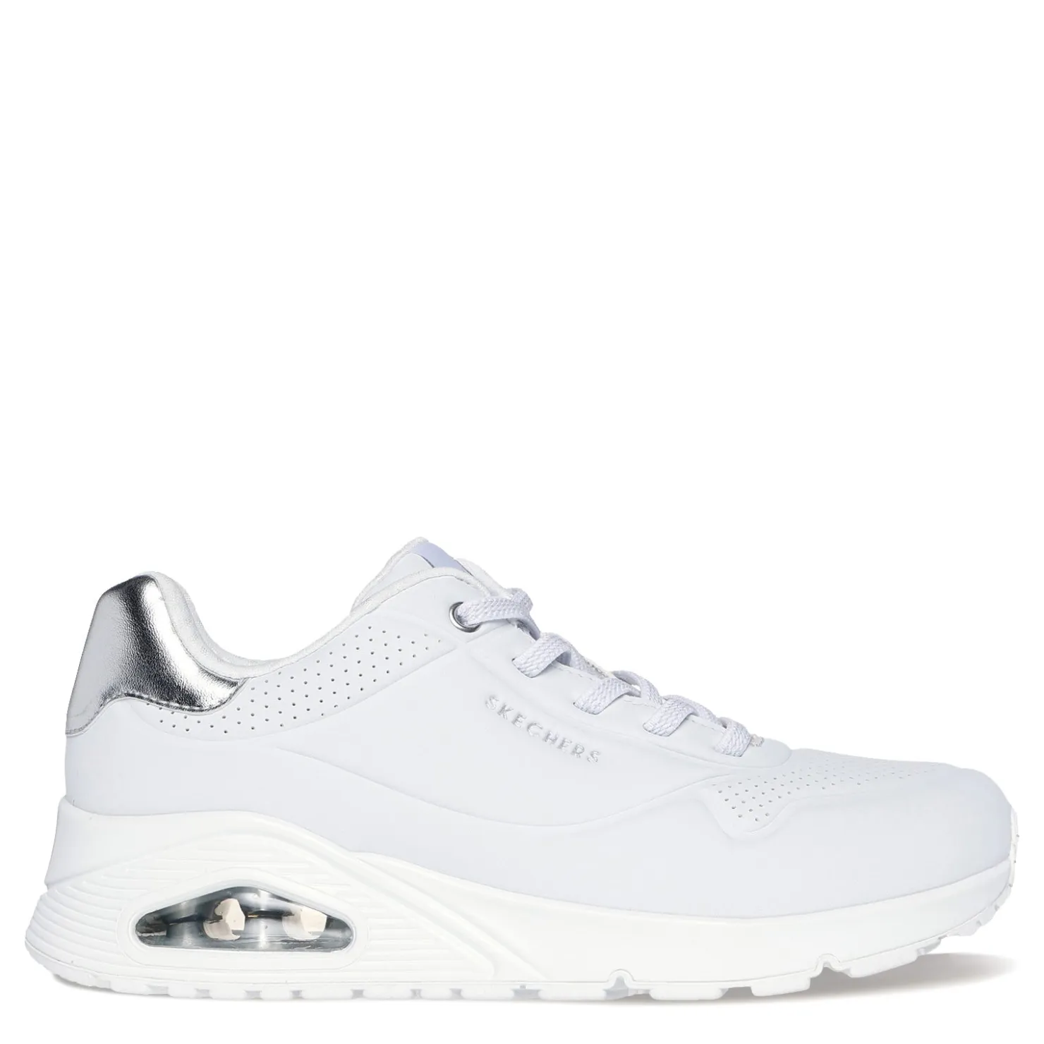 Fashion & Street*Skechers Women's Street, Uno-Shimmer Away Sneaker White Silver