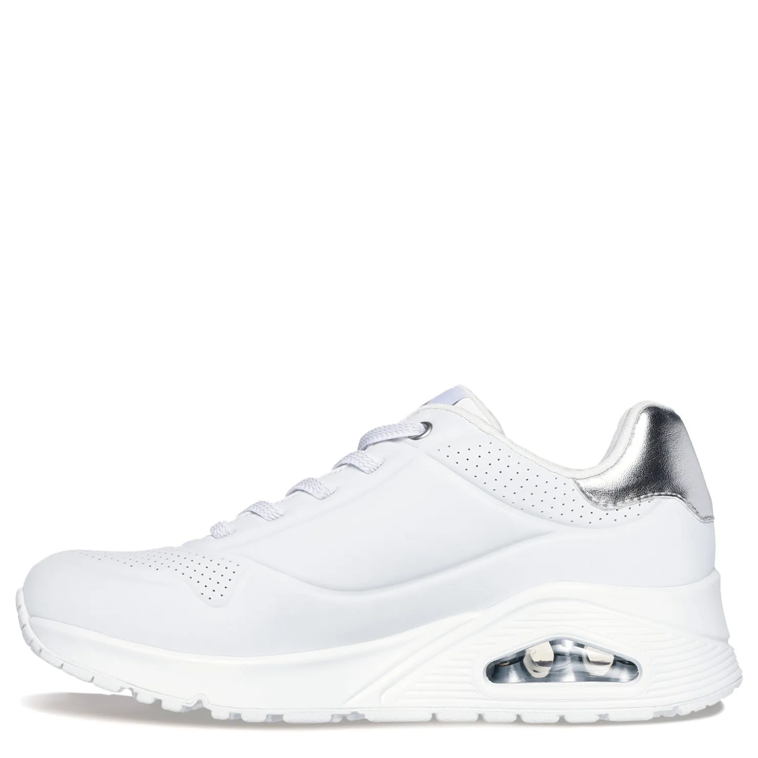 Fashion & Street*Skechers Women's Street, Uno-Shimmer Away Sneaker White Silver