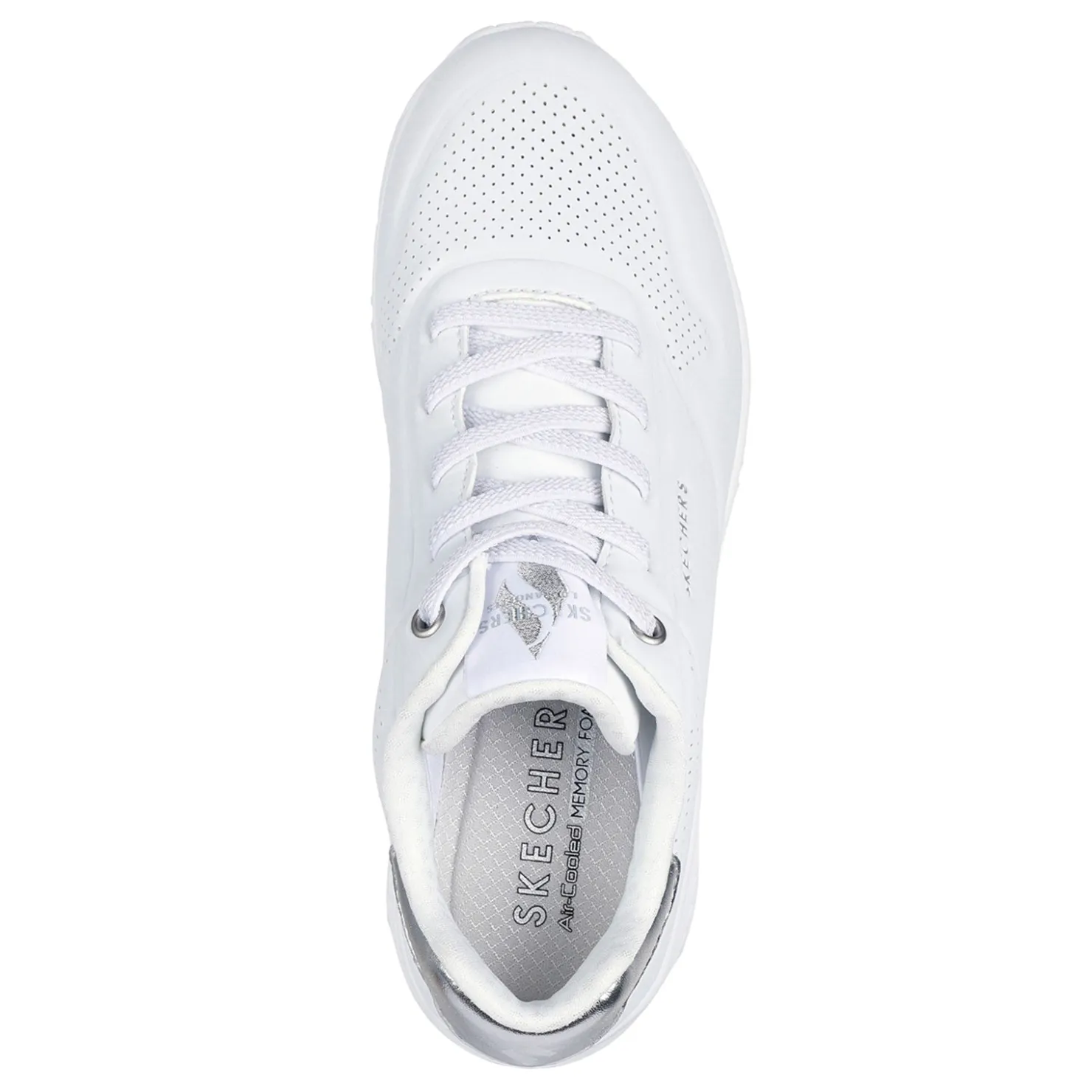 Fashion & Street*Skechers Women's Street, Uno-Shimmer Away Sneaker White Silver