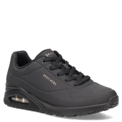 Walking*Skechers Women's Street, Uno - Stand on Air Sneaker - Wide Width Solid Black