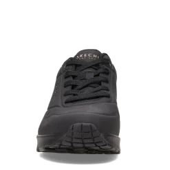Walking*Skechers Women's Street, Uno - Stand on Air Sneaker - Wide Width Solid Black